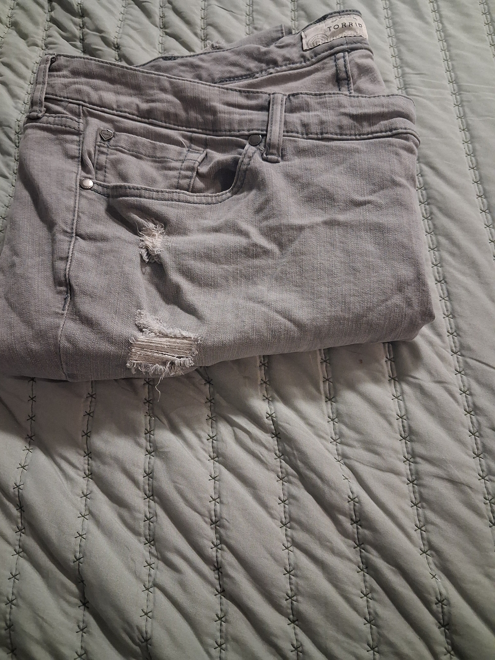 Torrid Women’s Distressed Gray Jeans